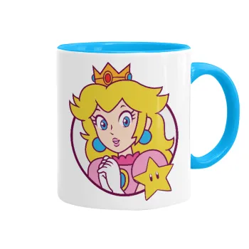 Princess Peach, Mug colored light blue, ceramic, 330ml