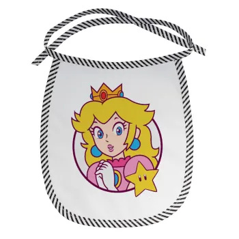 Princess Peach, Σαλιάρα μωρού αλέκιαστη με κορδόνι Μαύρη