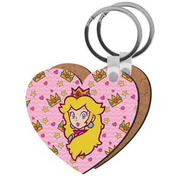 Princess Peach, Μπρελόκ Ξύλινο καρδιά MDF