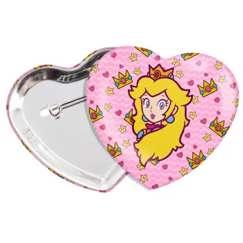 Princess Peach, Κονκάρδα παραμάνα καρδιά (57x52mm)