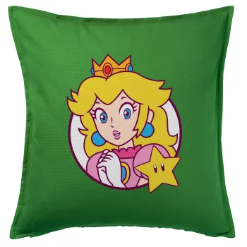 Princess Peach, Sofa cushion Green 50x50cm includes filling
