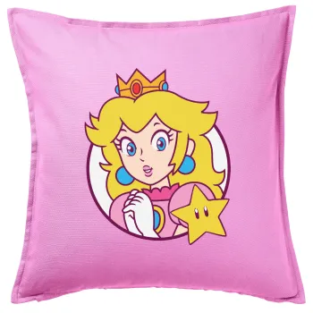 Princess Peach, Sofa cushion Pink 50x50cm includes filling