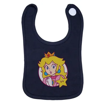 Princess Peach, Σαλιάρα με Σκρατς 100% Organic Cotton Μπλε (0-18 months)