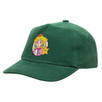 Princess Peach, Καπέλο παιδικό Baseball, 100% Βαμβακερό Drill, ΠΡΑΣΙΝΟ (ΒΑΜΒΑΚΕΡΟ, ΠΑΙΔΙΚΟ, ONE SIZE)