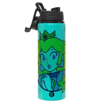 Princess Peach, Metallic water bottle with safety lid, 850ml aluminum