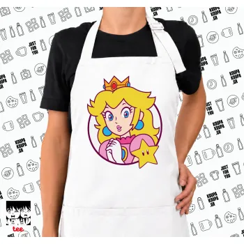 Princess Peach, Ποδιά μακριά Σεφ ολόσωμη με τσέπες white (ΕΝΗΛΙΚΩΝ)
