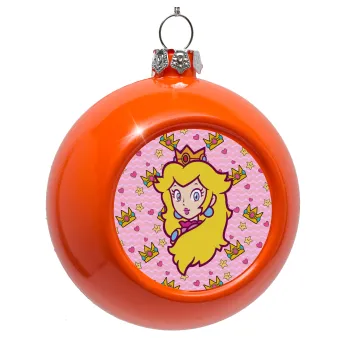 Princess Peach, Orange Christmas tree ornament bauble 8cm