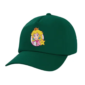 Princess Peach, Twill Καπέλο παιδικό Bottle Green (100% ΒΑΜΒΑΚΕΡΟ, ΠΑΙΔΙΚΟ, UNISEX)