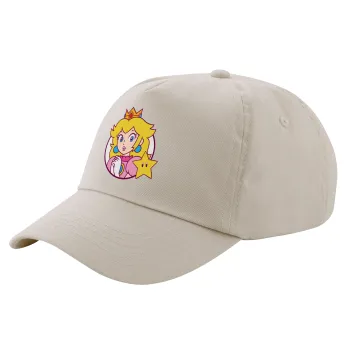 Princess Peach, Μπεζ (SAND) Πεντάφυλλο Καπέλο Ενηλίκων Βαμβακερό (UNISEX, ONE SIZE)