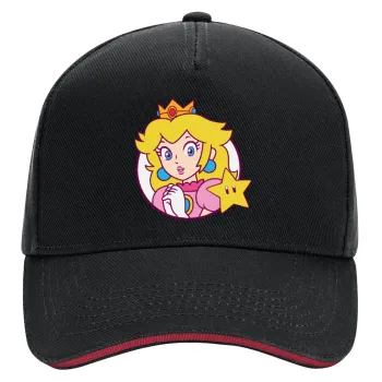 Princess Peach, DRILL Adult Ultimate Hat BLACK/RED, (100% COTTON, ADULT, UNISEX, ONE SIZE)