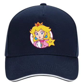 Princess Peach, DRILL Καπέλο Ενηλίκων Ultimate ΜΠΛΕ/ΛΕΥΚΟ, (100% ΒΑΜΒΑΚΕΡΟ, ΕΝΗΛΙΚΩΝ, UNISEX, ONE SIZE)