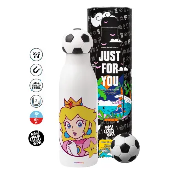 Princess Peach, Μπάλα ποδοσφαίρου μεταλλικό παγούρι θερμός, διπλού τοιχώματος, 550ml