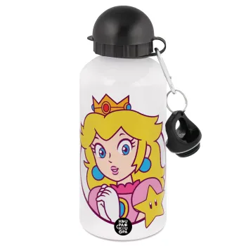 Princess Peach, Μεταλλικό παγούρι νερού, Λευκό, αλουμινίου 500ml
