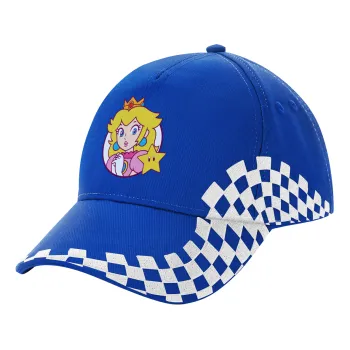 Princess Peach, Καπέλο Ενηλίκων Ultimate ΜΠΛΕ RACING, (100% ΒΑΜΒΑΚΕΡΟ DRILL, ΕΝΗΛΙΚΩΝ, UNISEX, ONE SIZE)