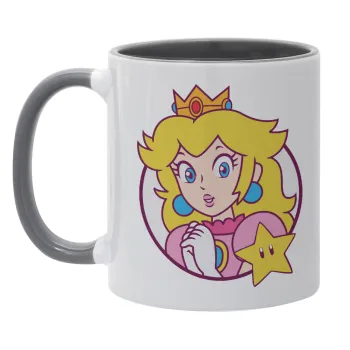 Princess Peach, Κούπα χρωματιστή γκρι, κεραμική, 330ml