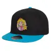 Καπέλο παιδικό Flat Snapback, Μαύρο/Μπλε (100% ΒΑΜΒΑΚΕΡΟ, ΠΑΙΔΙΚΟ, UNISEX, ONE SIZE)