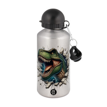Dinosaur break wall, Μεταλλικό παγούρι νερού, Ασημένιο, αλουμινίου 500ml