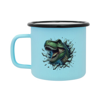 Dinosaur break wall, Κούπα Μεταλλική εμαγιέ ΜΑΤ σιέλ 360ml