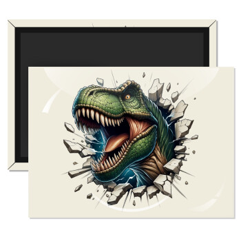 Dinosaur break wall, Ορθογώνιο μαγνητάκι ψυγείου διάστασης 9x6cm