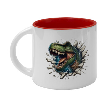 Dinosaur break wall, Κούπα κεραμική 400ml Λευκή/Κόκκινη