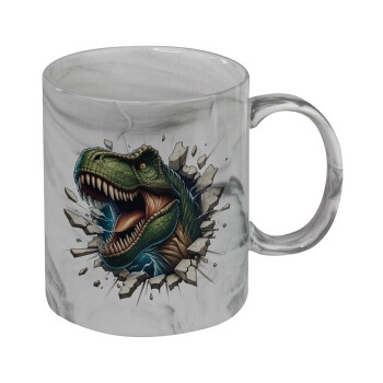 Dinosaur break wall, Κούπα κεραμική, marble style (μάρμαρο), 330ml