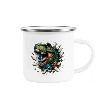 Dinosaur break wall, Metallic enamel cup white 360ml