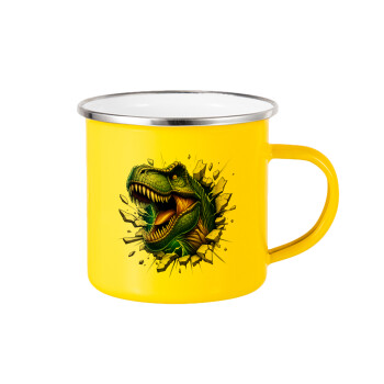 Dinosaur break wall, Yellow Enamel Metallic Cup 360ml
