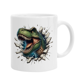 Dinosaur break wall, Ceramic coffee mug, 330ml (1pcs)