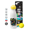 Tennis ball Metal mug thermos White, double wall, 550ml