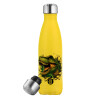 Yellow Stainless Steel Metallic Thermos, double-walled, 500ml