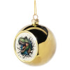 Golden Christmas tree ball ornament 8cm