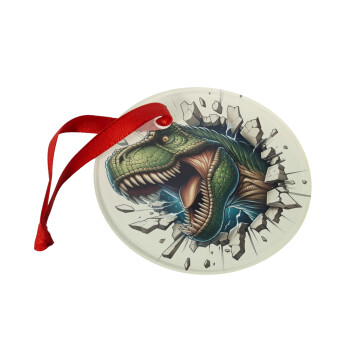 Dinosaur break wall, Christmas ornament glass 9cm