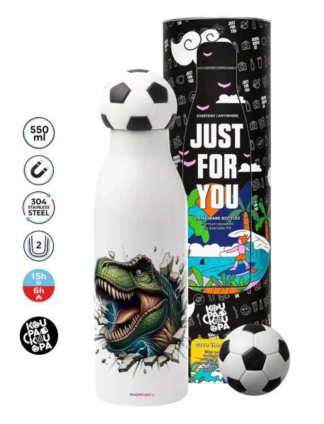 Dinosaur break wall — Soccer Metal mug thermos, double wall, 550ml