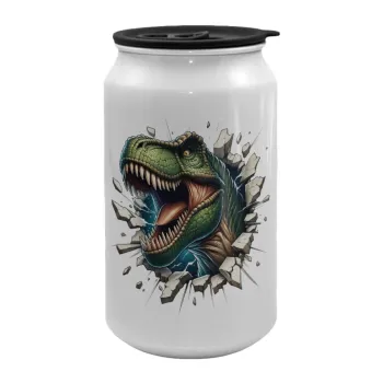 Dinosaur break wall, Κούπα ταξιδιού μεταλλική με καπάκι (tin-can) 500ml