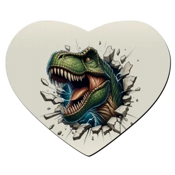 Dinosaur break wall, Mousepad καρδιά 23x20cm