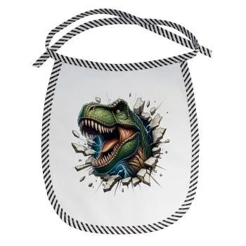 Dinosaur break wall, Σαλιάρα μωρού αλέκιαστη με κορδόνι Μαύρη