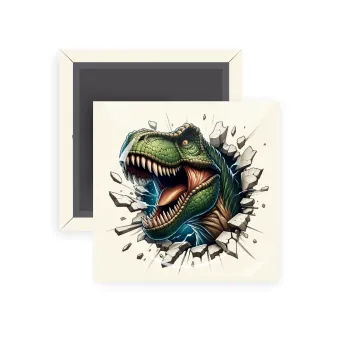 Dinosaur break wall, Μαγνητάκι ψυγείου τετράγωνο διάστασης 5x5cm