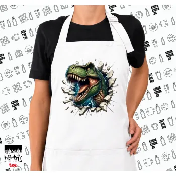 Dinosaur break wall, Ποδιά μακριά Σεφ ολόσωμη με τσέπες white (ΕΝΗΛΙΚΩΝ)