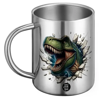 Dinosaur break wall, Ανοξείδωτη Μεταλλική Κούπα 450ml - Διπλού Τοιχώματος