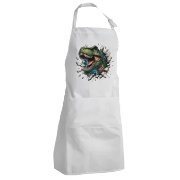 Dinosaur break wall, Adult Chef Apron (with sliders and 2 pockets)