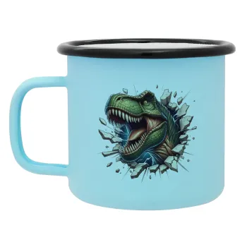 Dinosaur break wall, Κούπα Μεταλλική εμαγιέ ΜΑΤ σιέλ 360ml