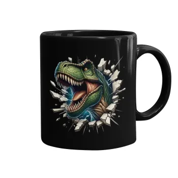 Dinosaur break wall, Κούπα Μαύρη, κεραμική, 330ml