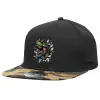 Adult Flat Snapback Hat Black/Camouflage, (100% COTTON TWILL, ADULT, UNISEX, ONE SIZE)