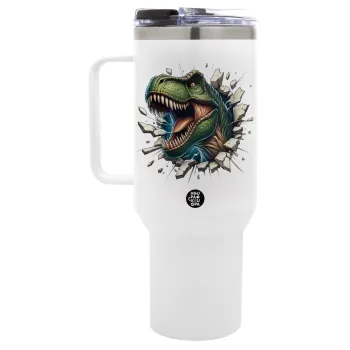 Dinosaur break wall, Mega Tumbler με καπάκι, διπλού τοιχώματος (θερμό) 1,2L