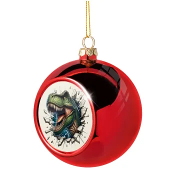 Dinosaur break wall, Christmas tree ball Red 8cm
