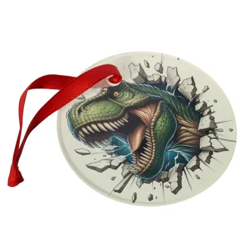 Dinosaur break wall, Christmas ornament glass 9cm