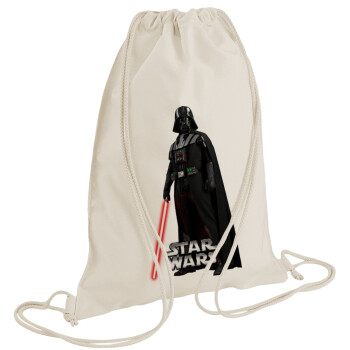 Darth vader, Backpack bag GYMBAG natural (28x40cm)