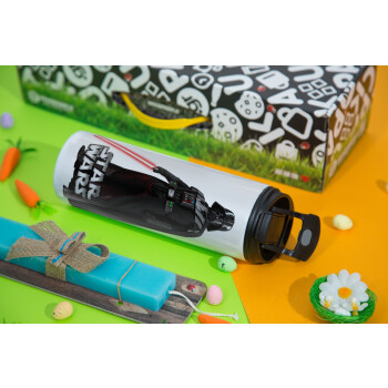 Darth vader, Easter candle,Travel Tumbler 2 Lids, with metal straw & cleaning brush & aromatic flat candle (30cm) (BLUE)