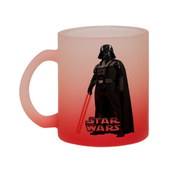 Darth vader, Κούπα γυάλινη δίχρωμη με βάση το κόκκινο ματ, 330ml