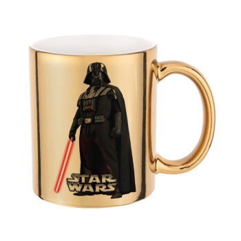 Darth vader, Mug ceramic, gold mirror, 330ml